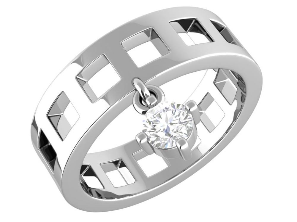 Кольцо из серебра с фианитом