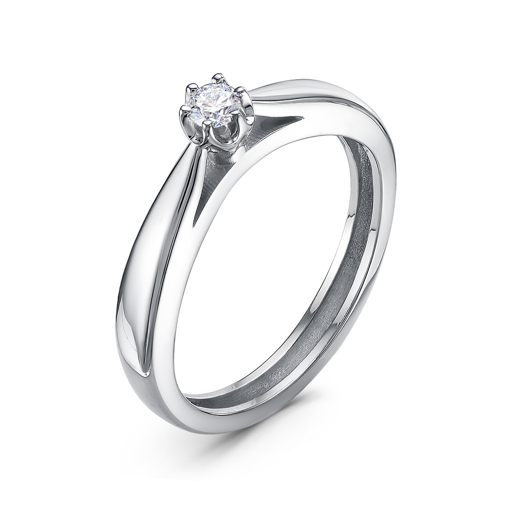 Кольцо из белого золота с бриллиантом