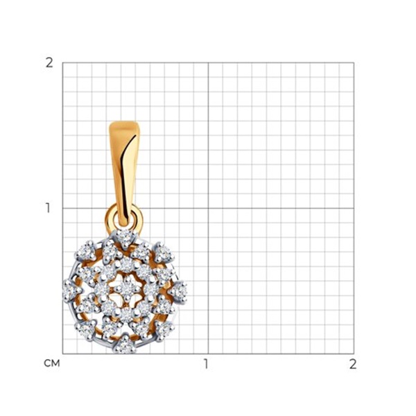 Подвеска из красного золота с бриллиантами