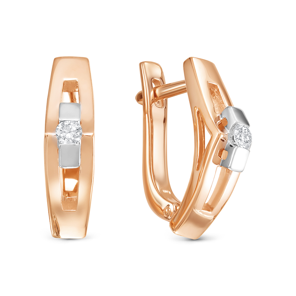 Серьги из красного золота с бриллиантами