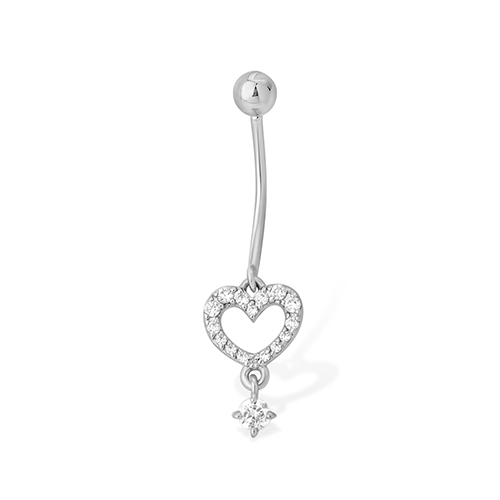 Пирсинг из серебра с фианитами