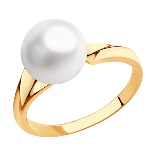 Кольцо из красного золота с жемчугом