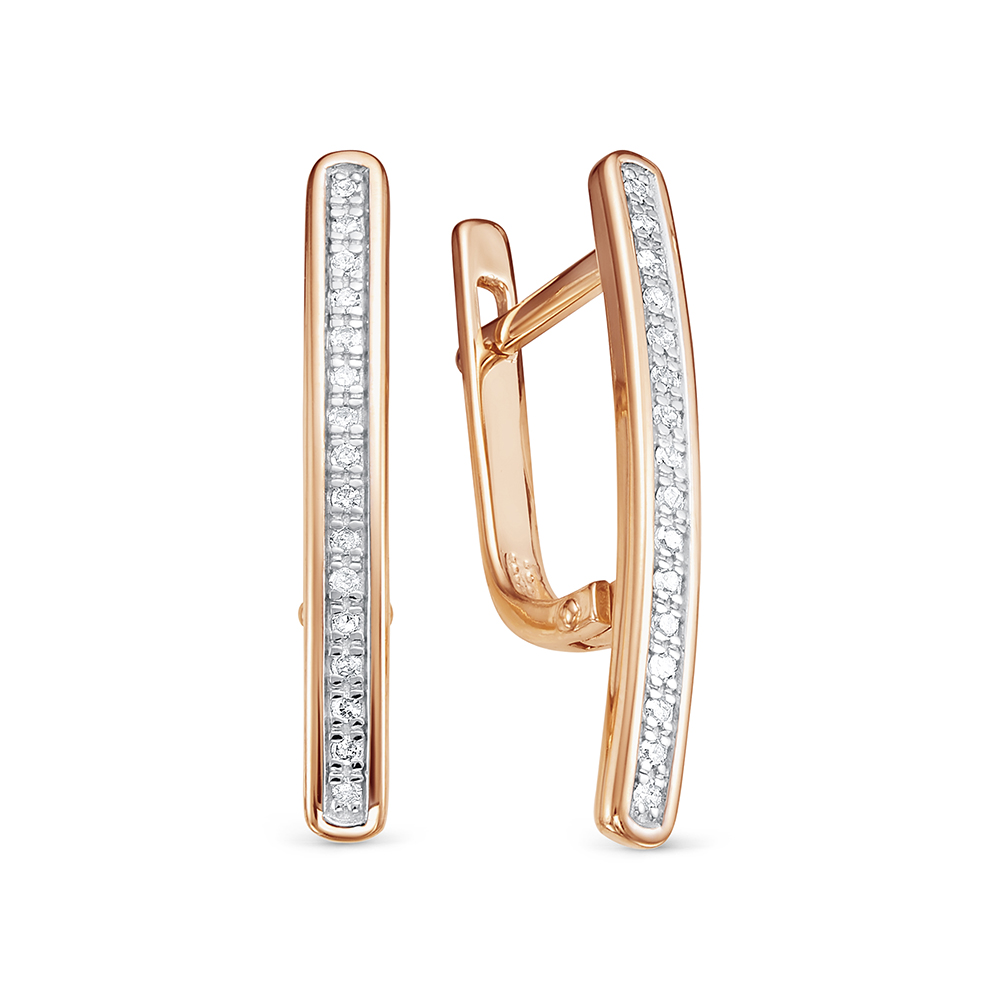 Серьги из красного золота с бриллиантами