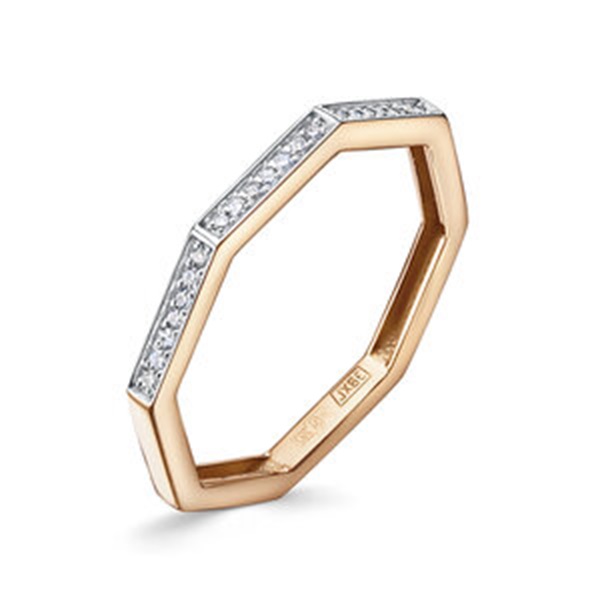 Кольцо из красного золота с бриллиантами