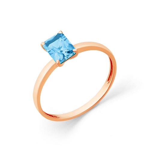 Кольцо из красного золота с топазом