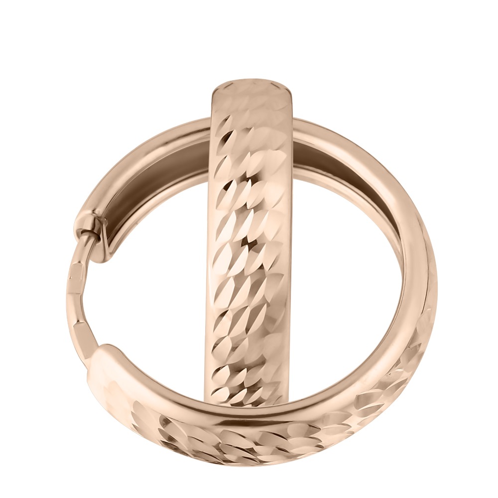 Серьги конго из красного золота