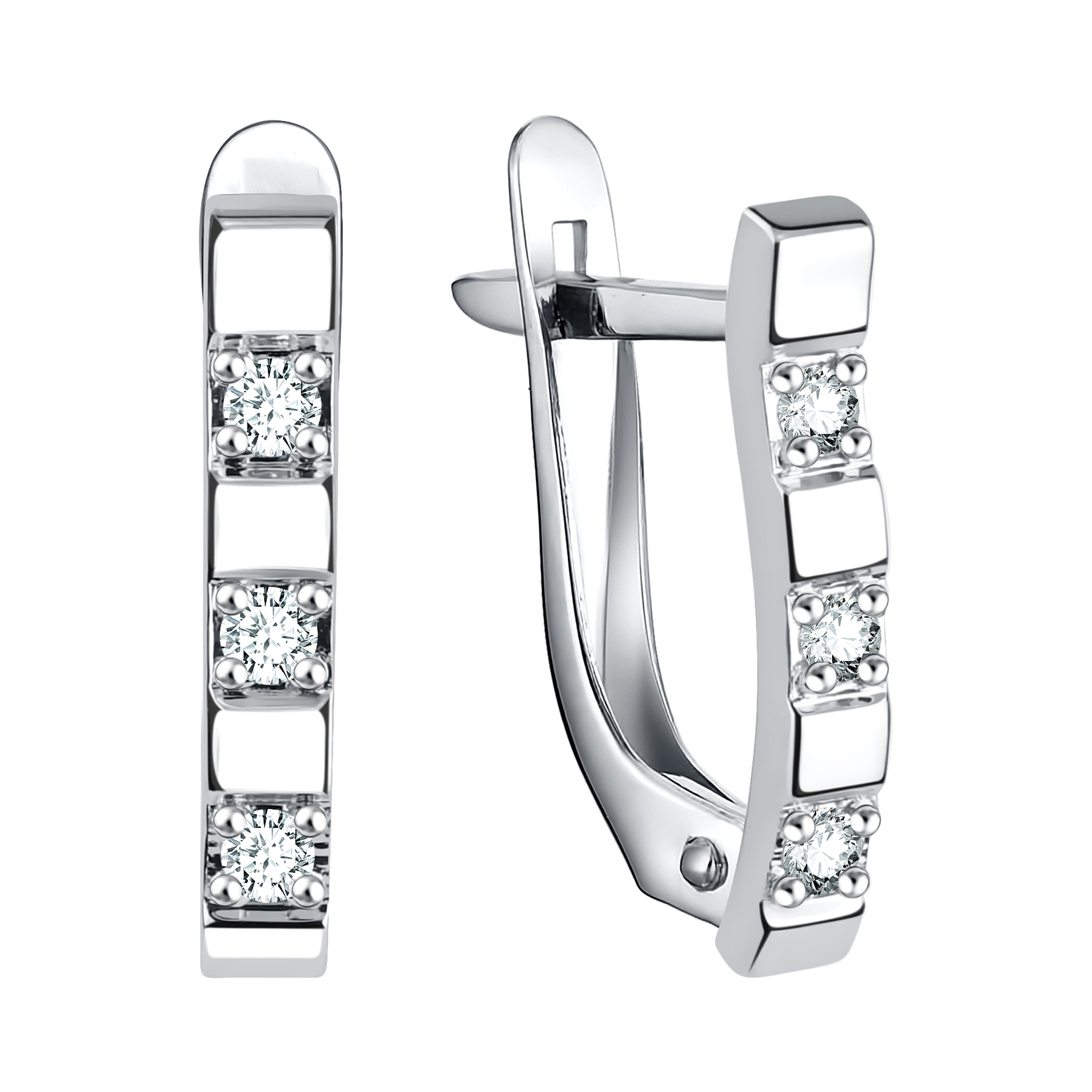 Серьги из серебра с фианитами