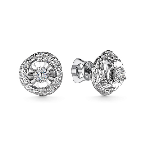 Серьги пусеты из золота с бриллиантами