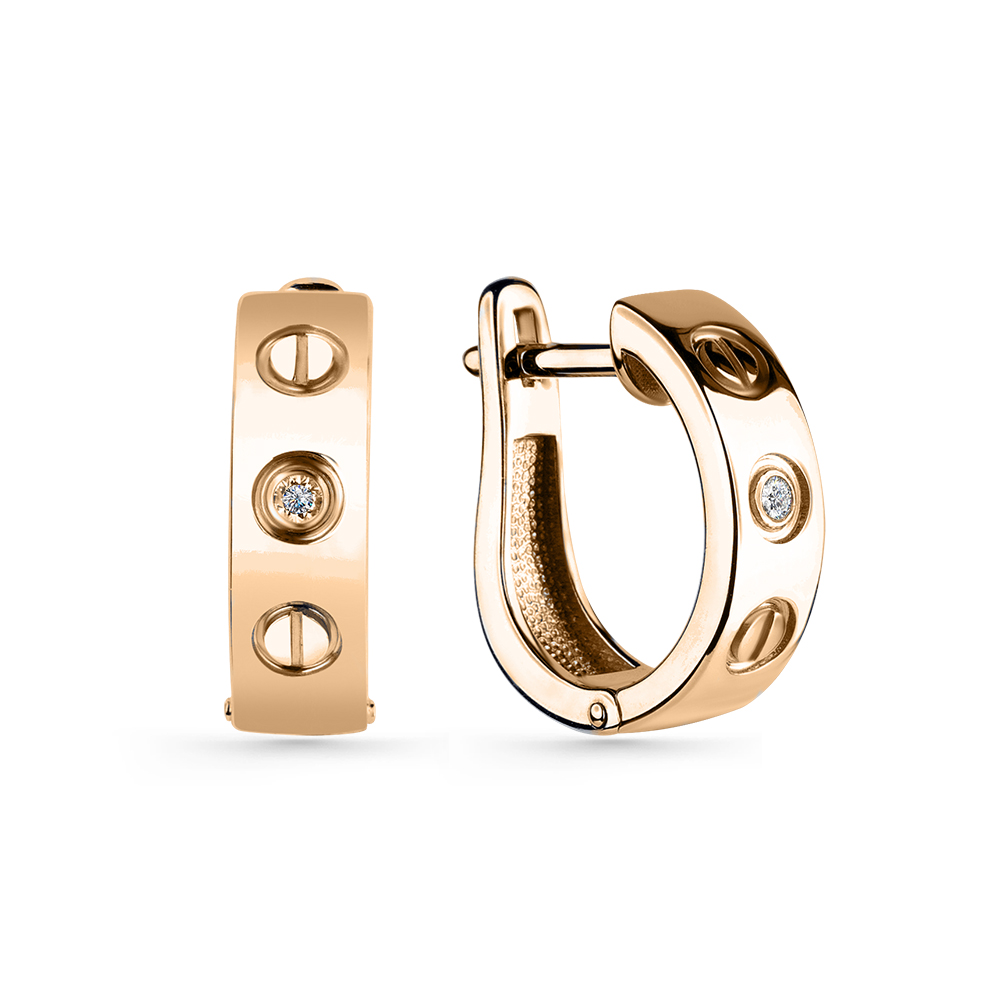 Серьги из красного золота с бриллиантами