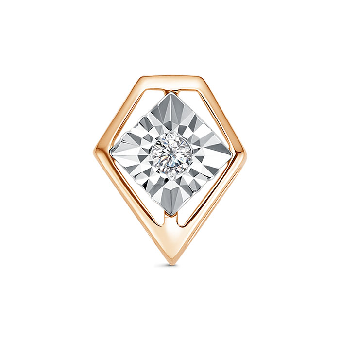 Подвеска из красного золота с бриллиантом