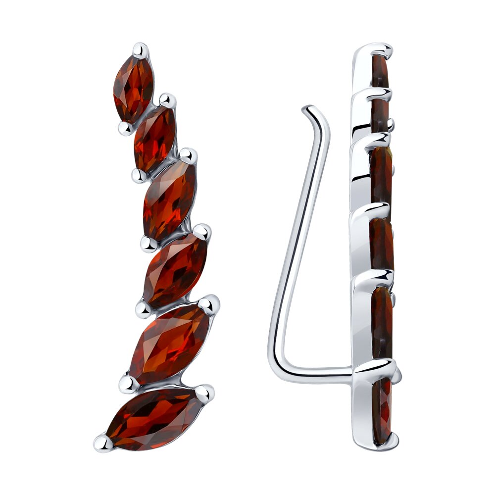 Серьги из серебра с гранатом