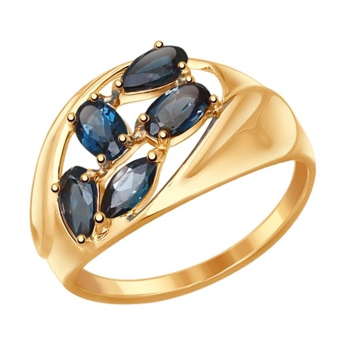 Кольцо из красного золота с топазами