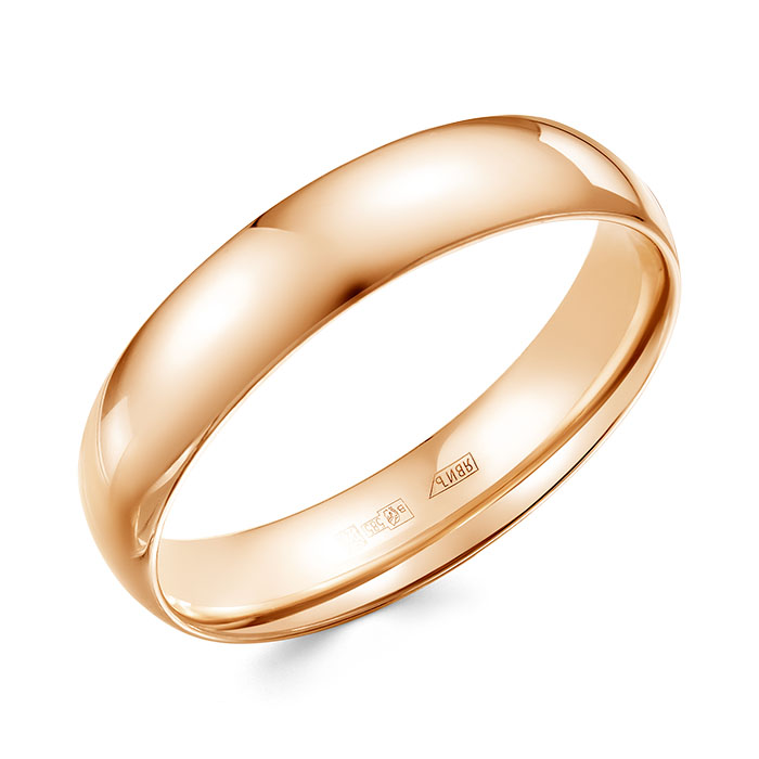 Обручальное кольцо из красного золота