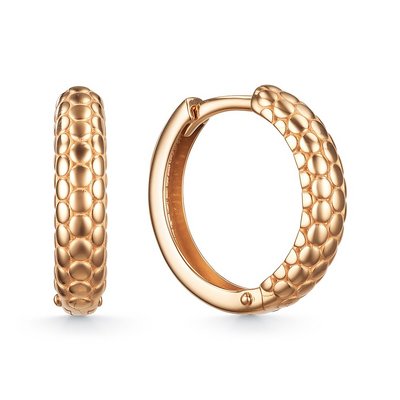 Серьги конго из красного золота