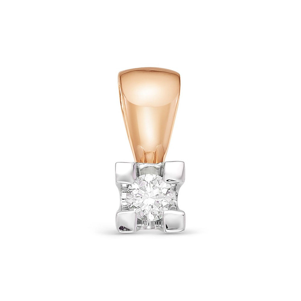 Подвеска из красного золота с бриллиантом