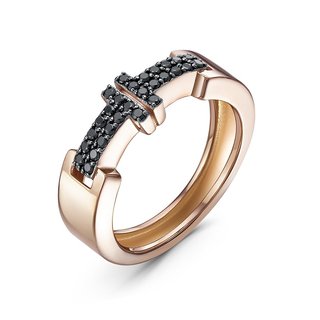 Кольцо из красного золота с фианитами