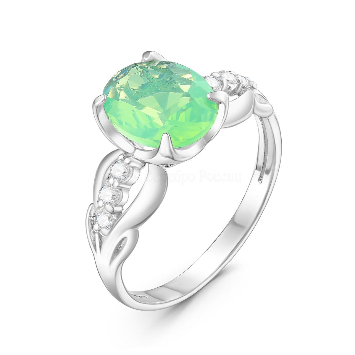 Кольцо из серебра с кварцем и фианитами