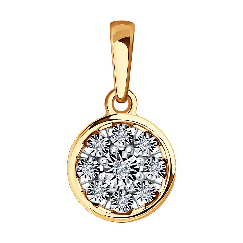 Подвеска из красного золота с бриллиантами