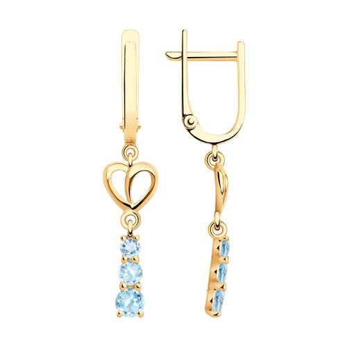 Серьги из красного золота с топазами