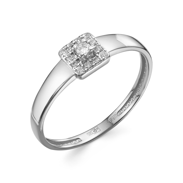 Кольцо из белого золота с бриллиантами