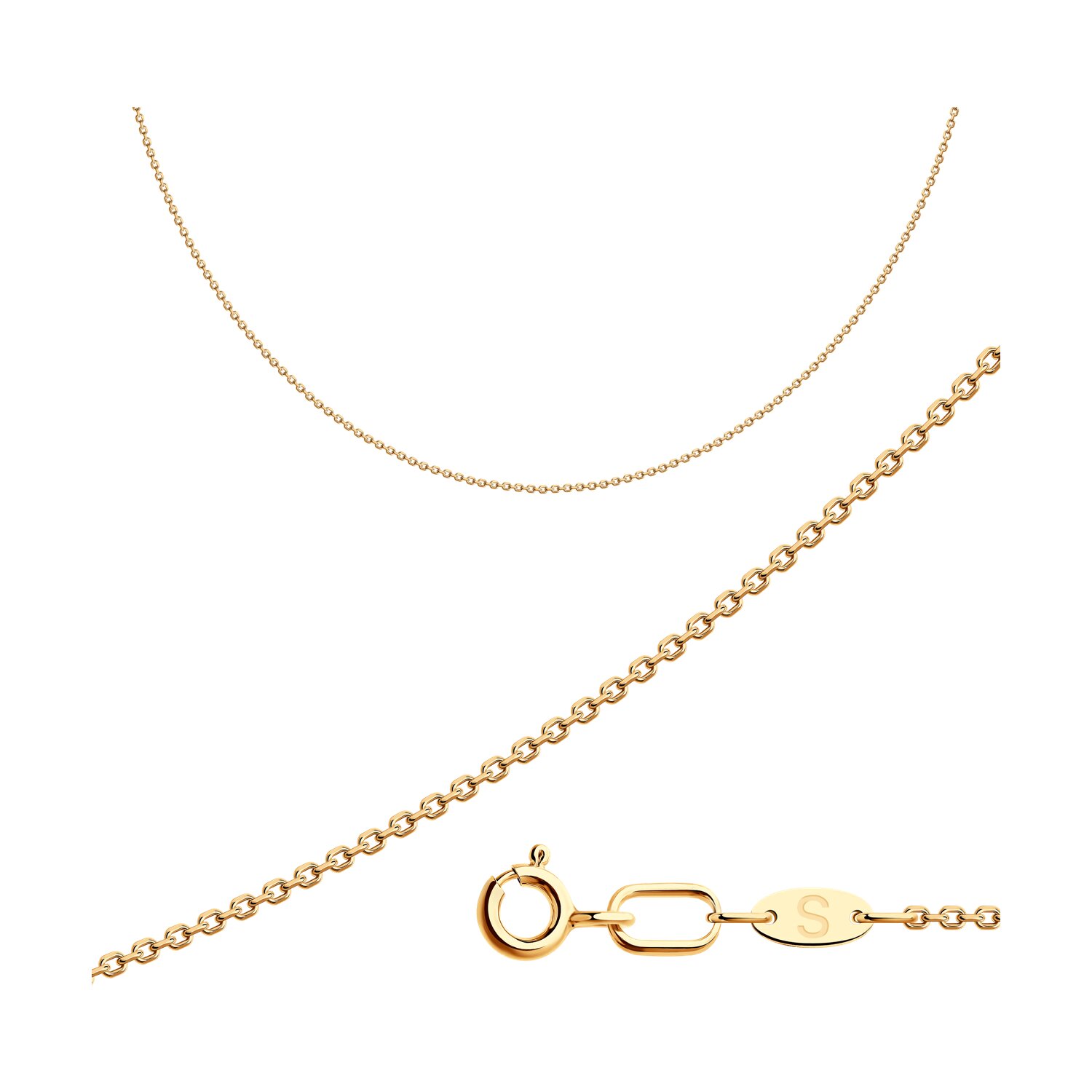 Цепь из красного золота 585, плетение «Якорь»