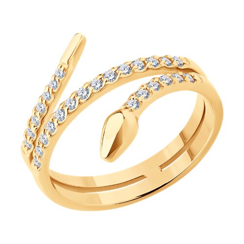 Кольцо из золота с фианитами