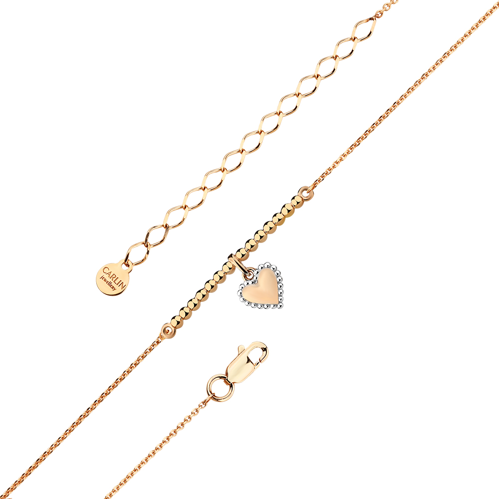 Браслет из красного золота с подвеской