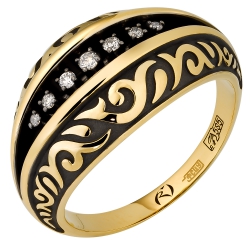 Кольцо из желтого золота с бриллиантами