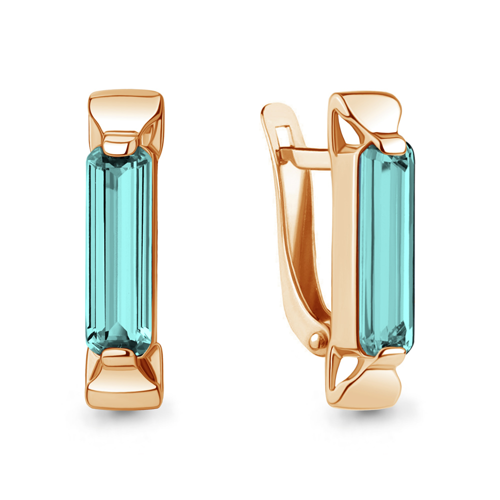 Серьги из красного золота с нанотурмалином