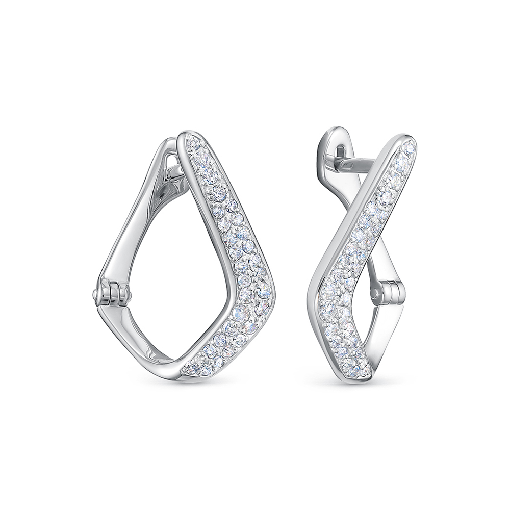 Серьги из белого золота с бриллиантами