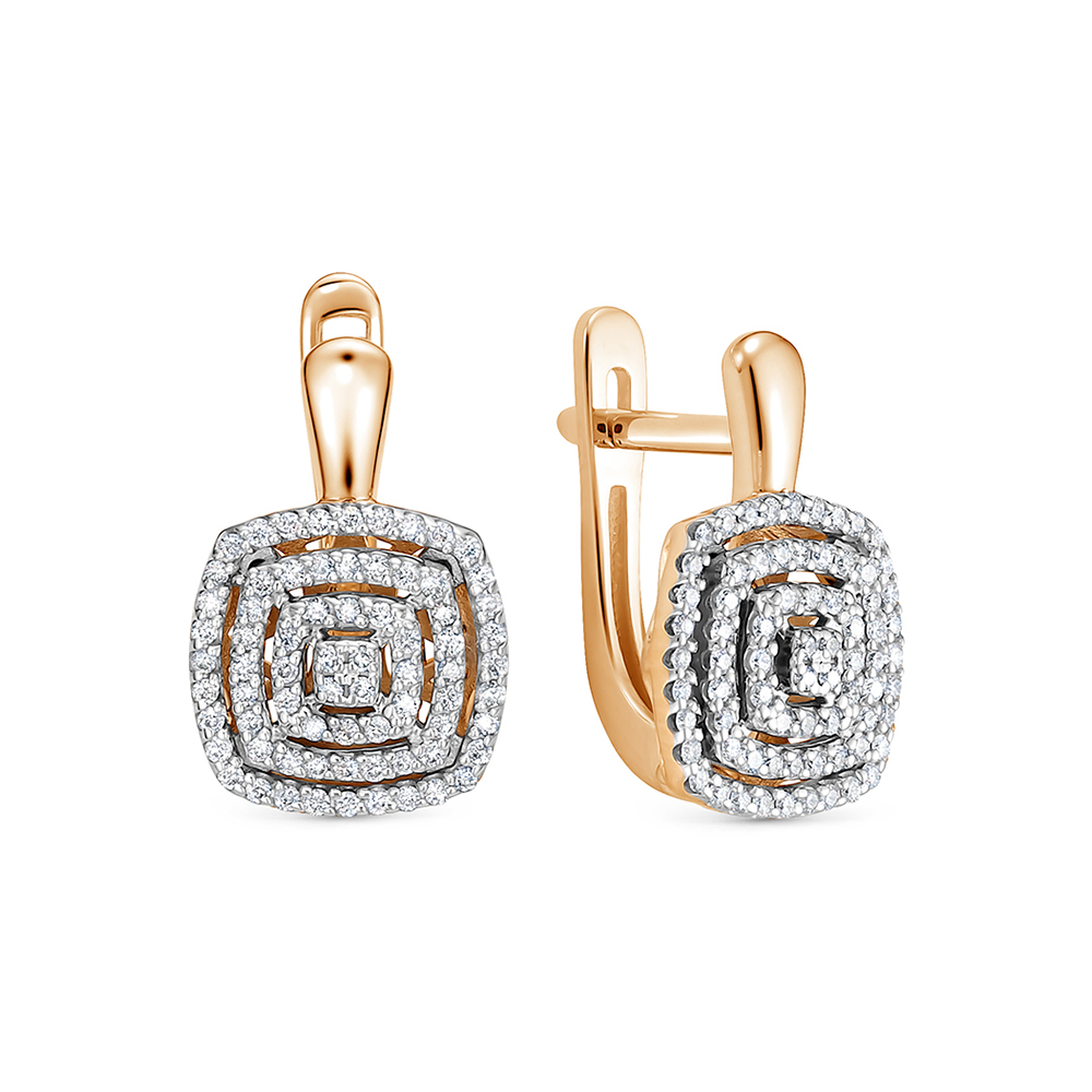 Серьги из красного золота с бриллиантами