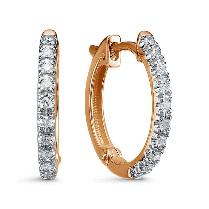 Серьги из красного золота с бриллиантами