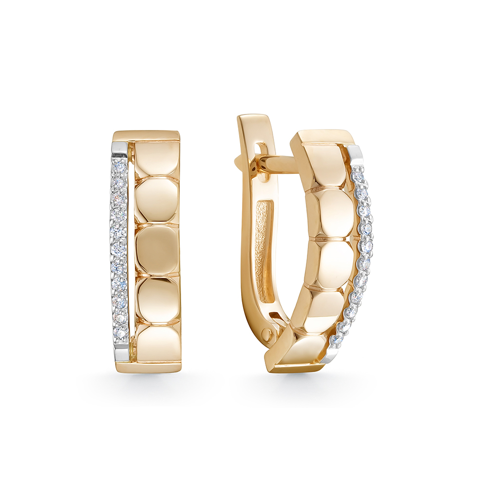 Серьги из красного золота с бриллиантами