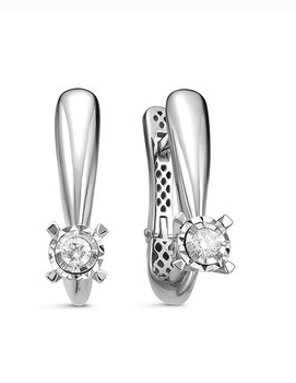 Серьги из белого золота с бриллиантами