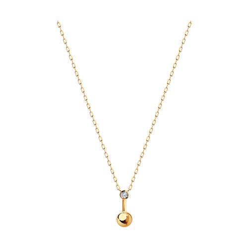 Колье из красного золота с фианитом