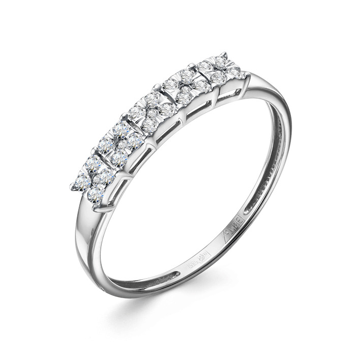 Кольцо из белого золота с бриллиантами