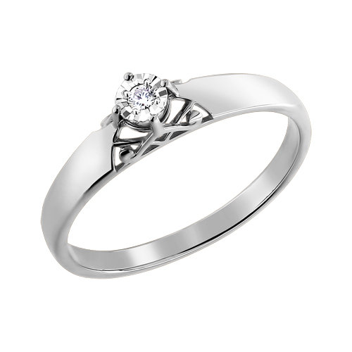 Кольцо из белого золота с бриллиантом