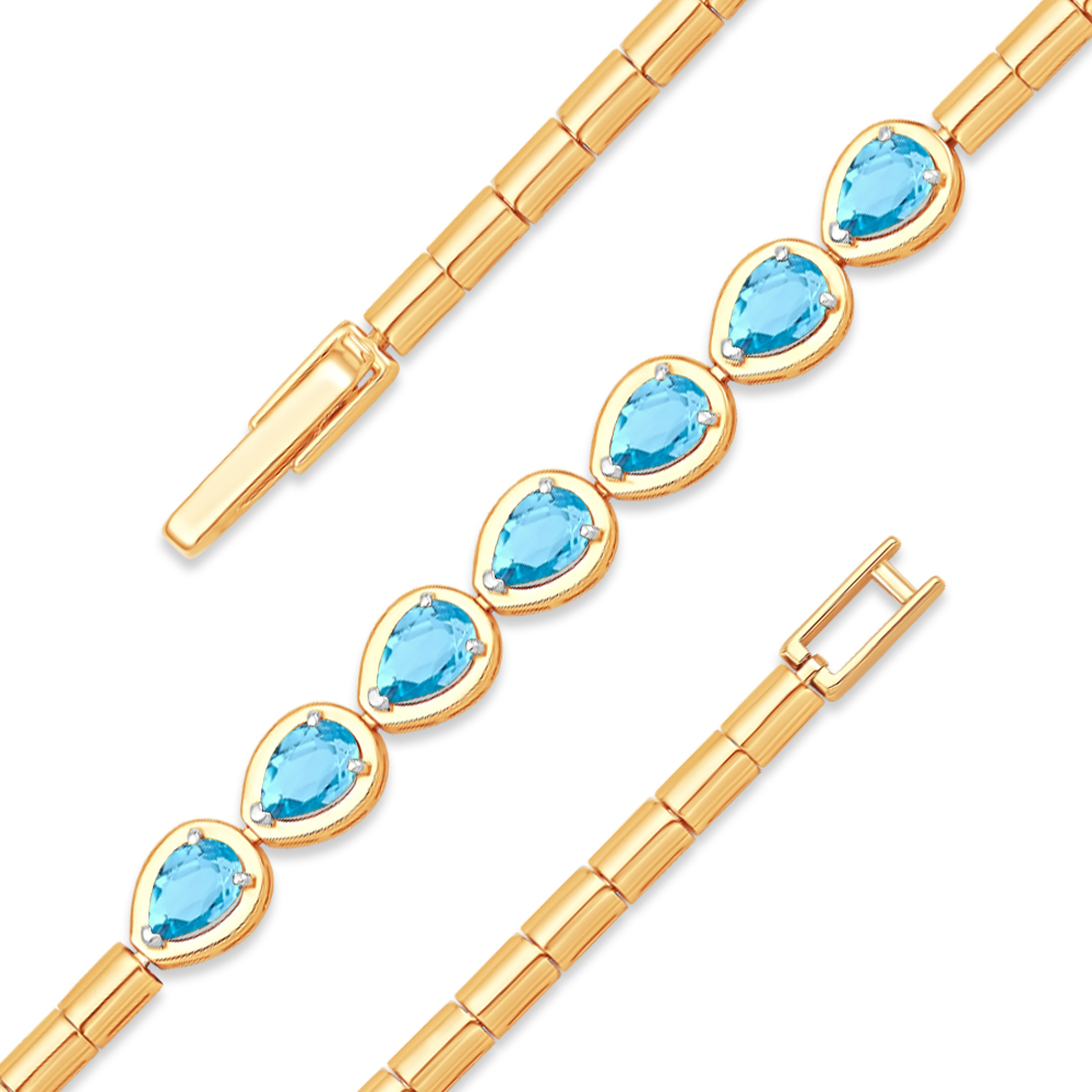 Браслет из красного золота с топазами