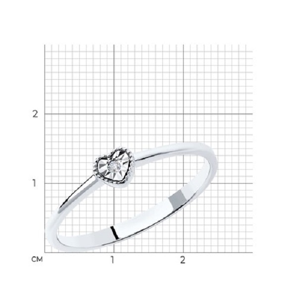 Кольцо из белого золота с бриллиантом