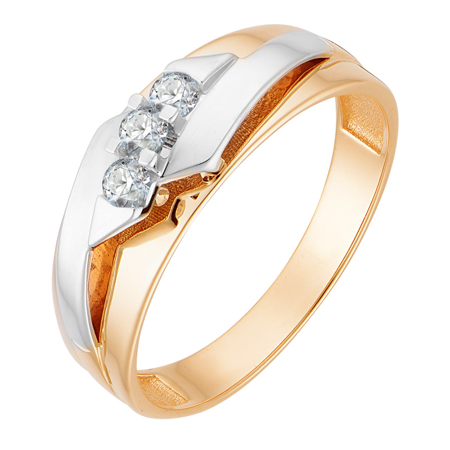 Кольцо из красного золота с бриллиантами