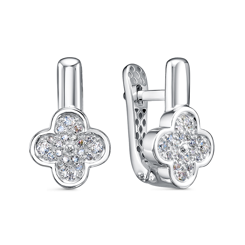 Серьги из белого золота с бриллиантами