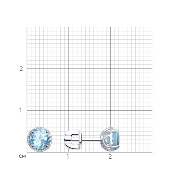 Серьги из белого золота с топазами