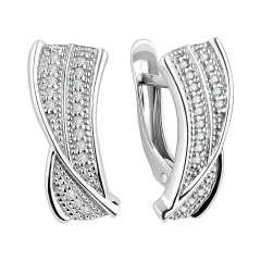 Серьги из серебра с фианитами
