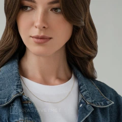 Цепь из желтого золота 585, плетение «Перлина»