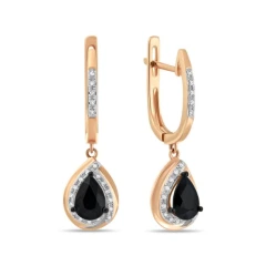Серьги из золота с бриллиантами и сапфирами