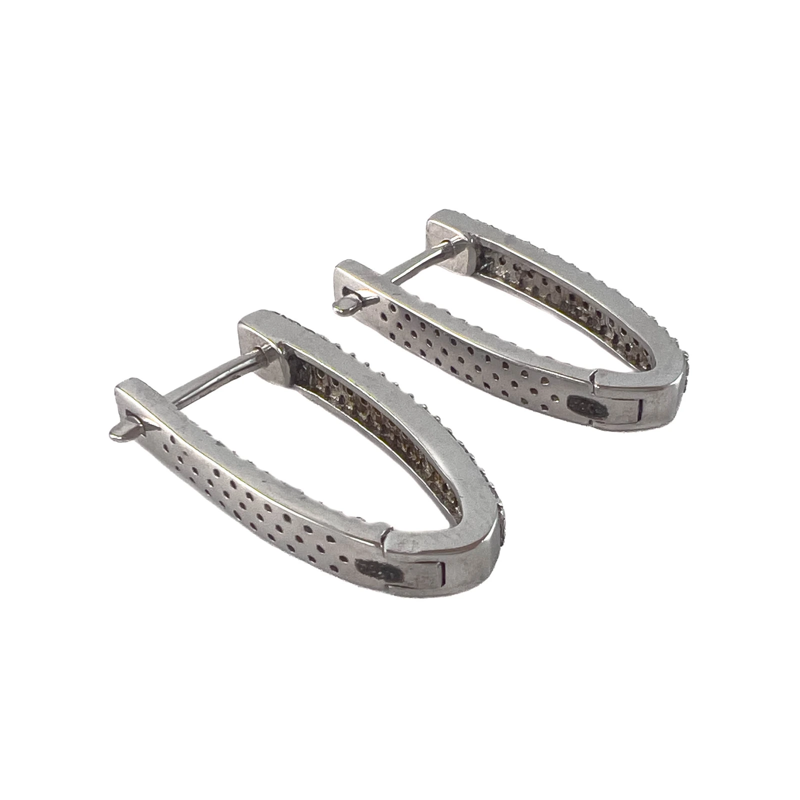 Серьги из серебра с фианитами