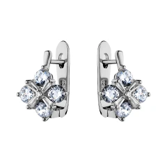 Серьги из серебра с фианитами