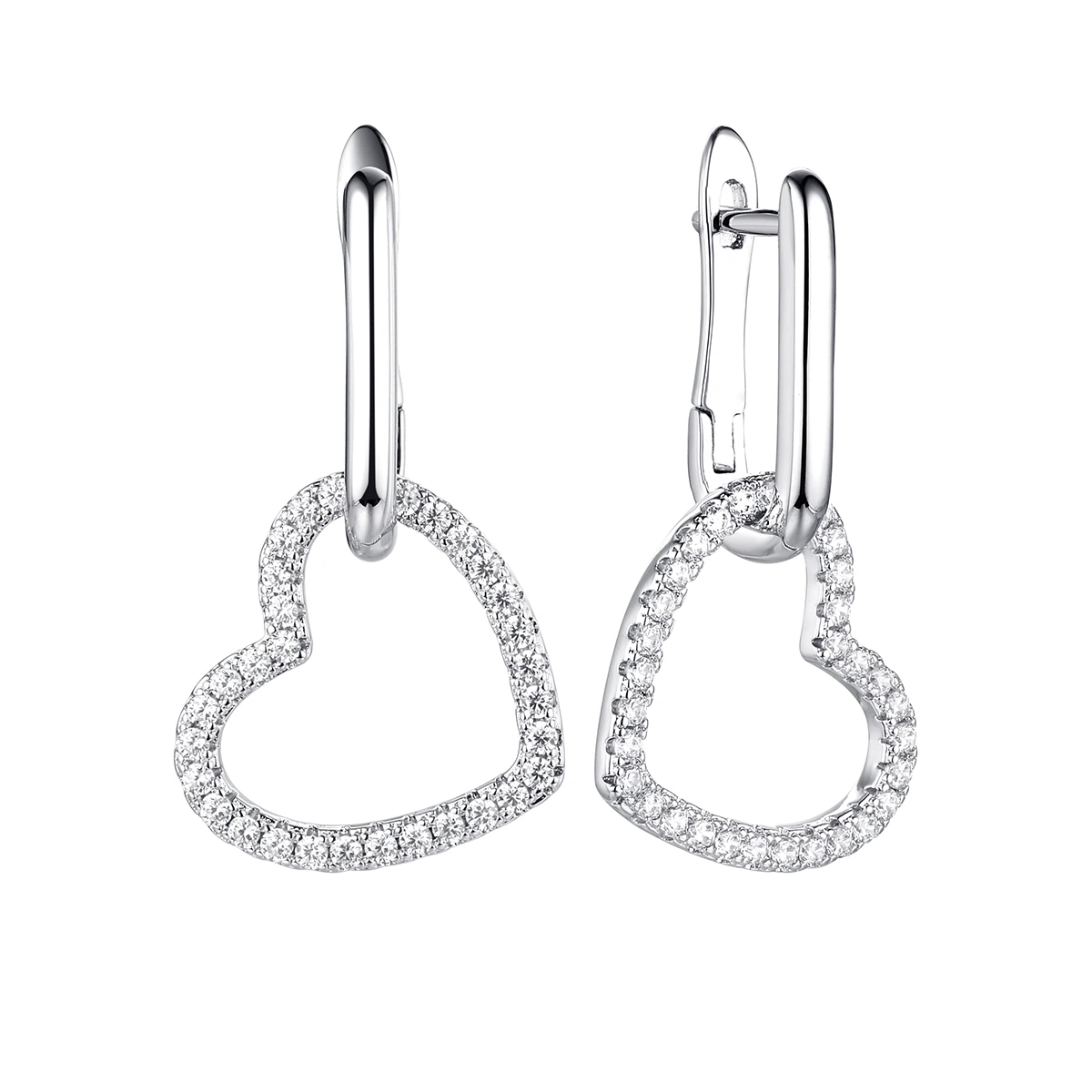 Серьги из серебра с фианитами