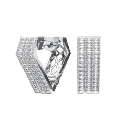 Серьги из серебра с фианитами