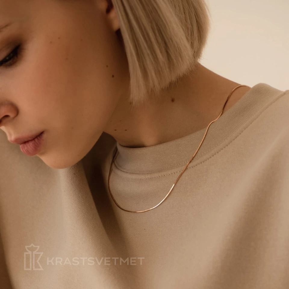 Цепь из красного золота 585, плетение «Снейк»